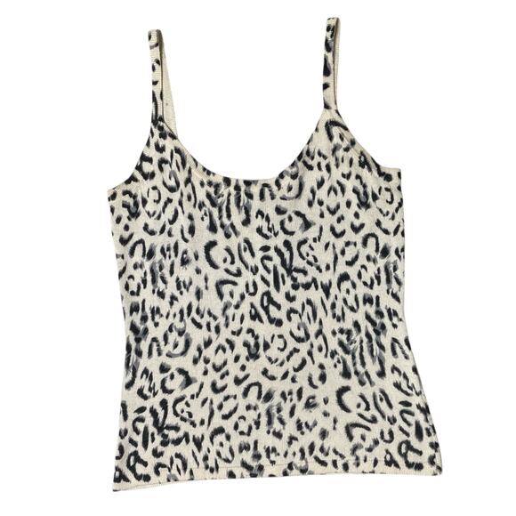 INC International Concepts Snow Leopard Knit Cami Tank Small - Picture 2 of 6